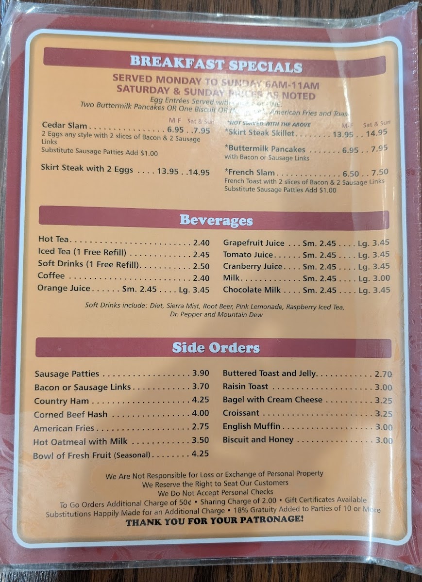 Harry O's Menu - Image 3
